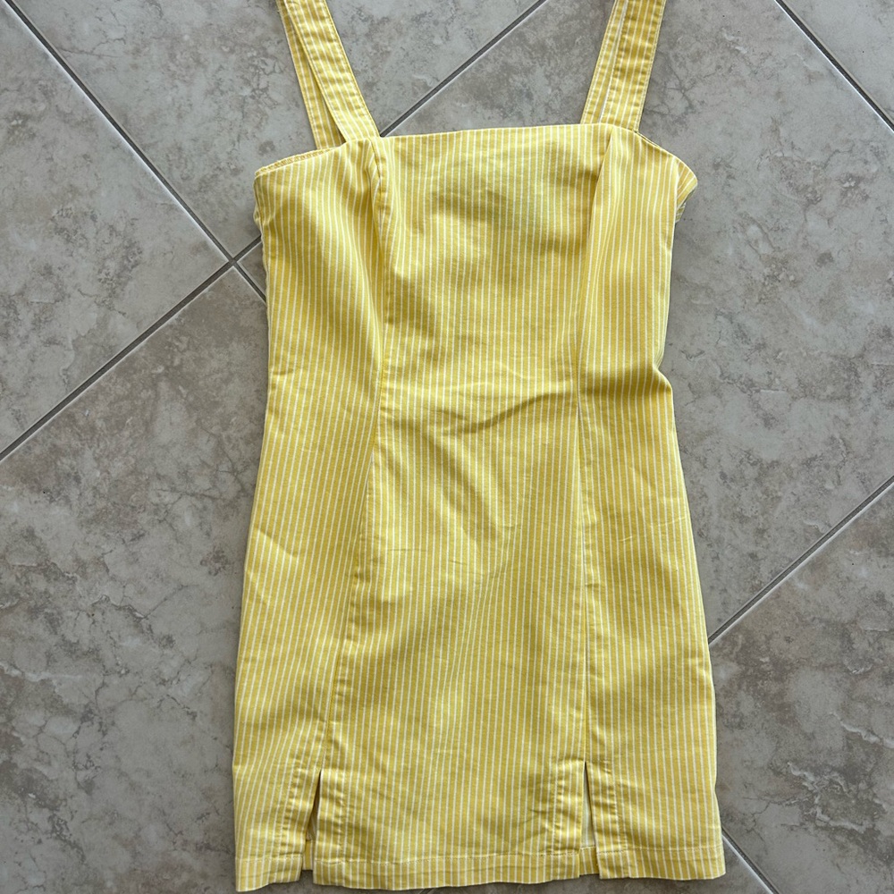 Forever 21 Yellow Pinstripe Mini Dress
